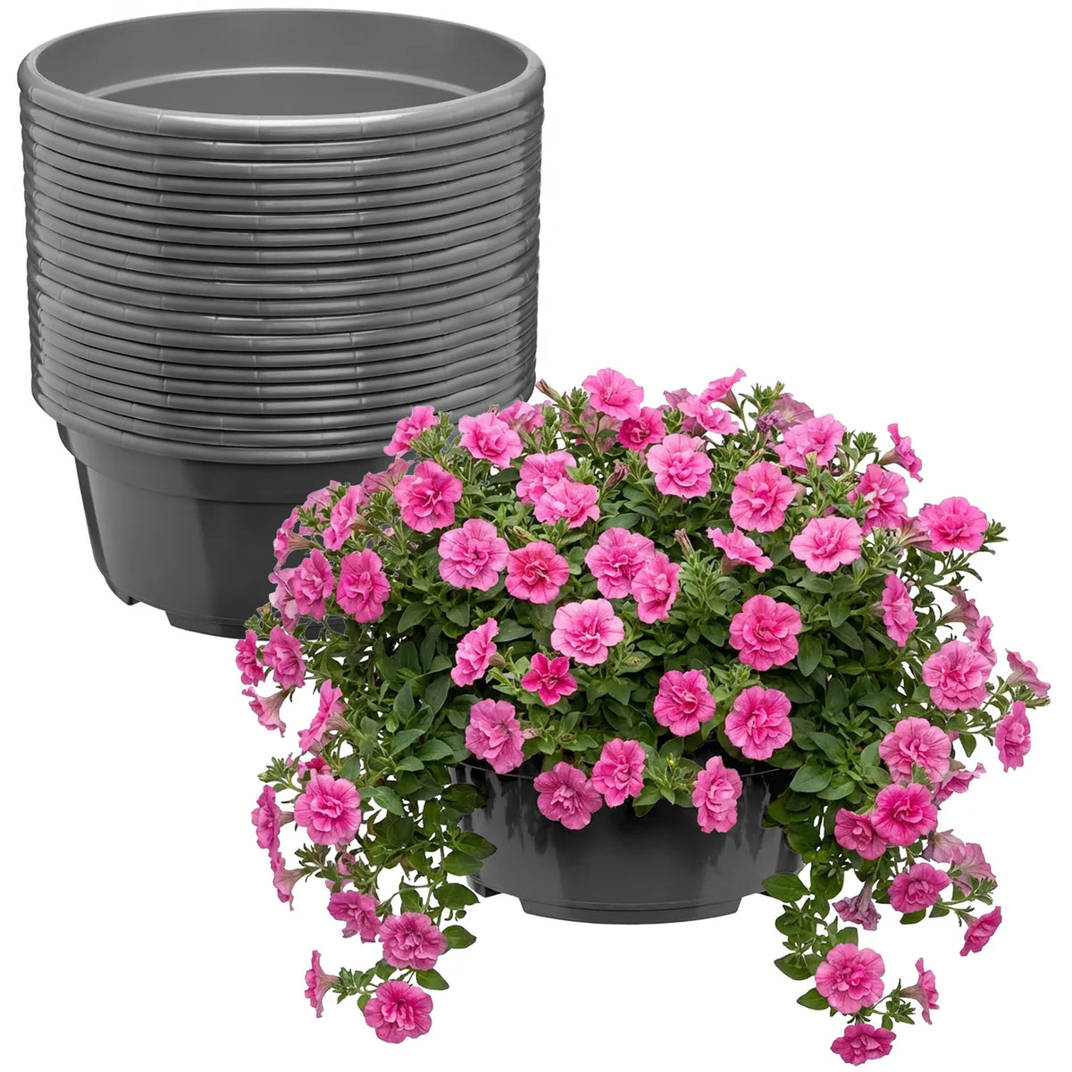 #Größe_Ø25 x 11,5 cm (4,7L)#Set_20 Töpfe#Farbe_Anthrazit