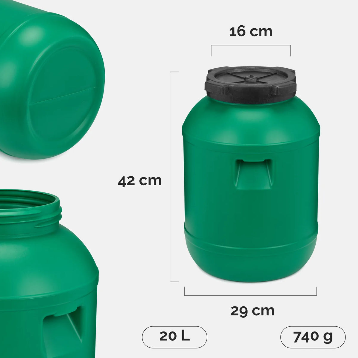 #Farbe_Grün#Kapazität_20 L