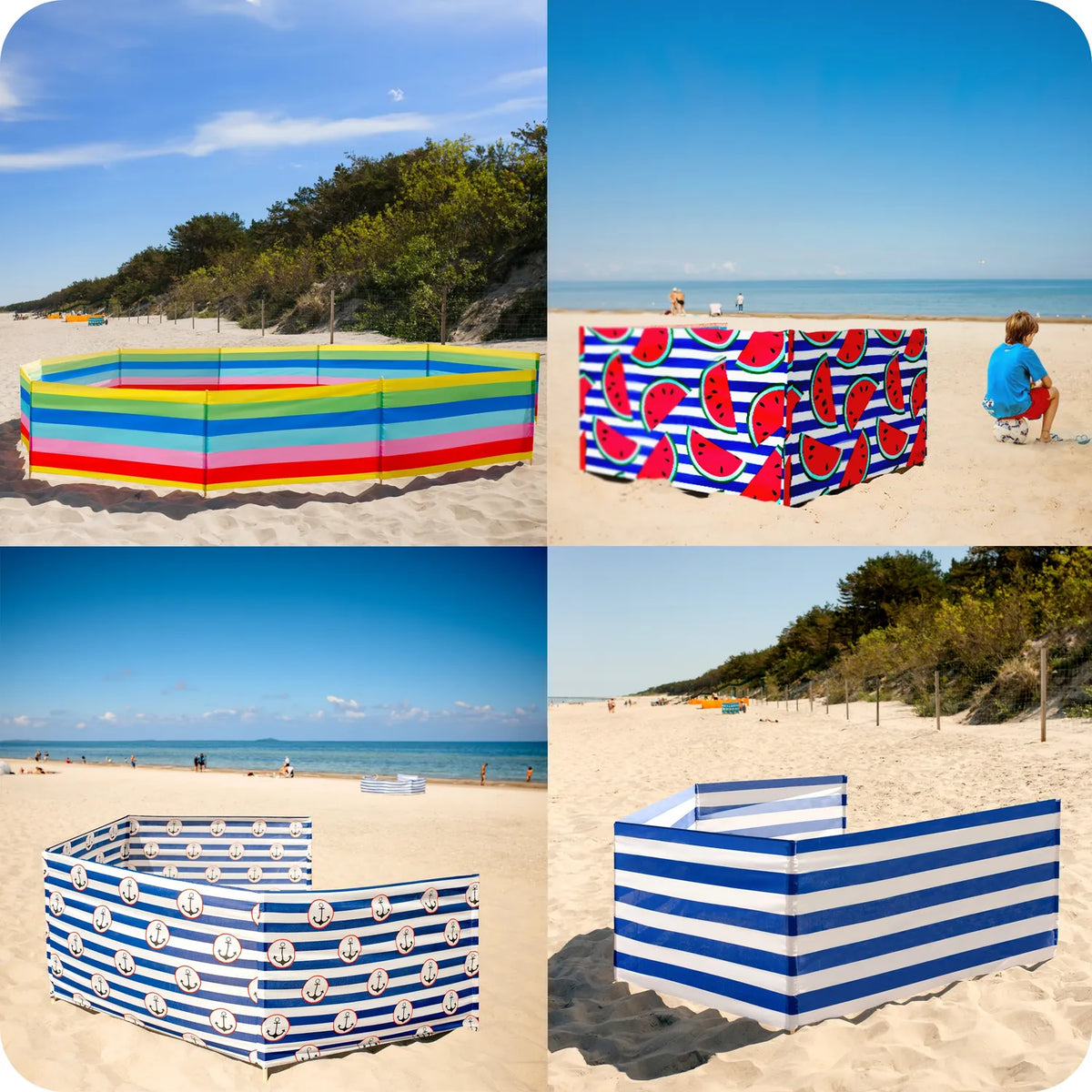 Strand Sichtschutz 8m lang mit Gummihammer GAEX001