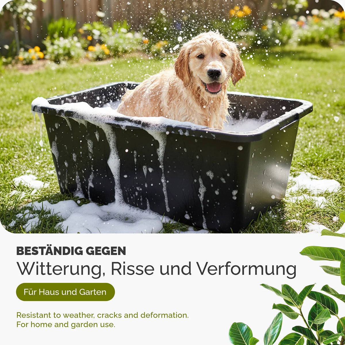 Garronda Mörtelwanne Rechteckig Mörtelkübel Kunststoffwanne – stabile Maurerkübel aus recyceltem PE Mörtelkasten für Beton, Garten oder Werkstatt GD-0169