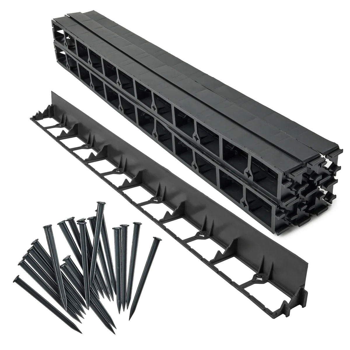 #Farbe_Schwarz#Größe_12 m x 7,8 cm mit 50 Befestigungsnägel#Menge_12 Stück