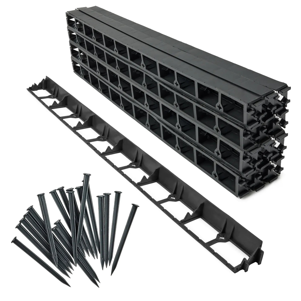 #Farbe_Schwarz#Größe_24 m x 4,5 cm mit 100 Befestigungsnägel#Menge_24 Stück