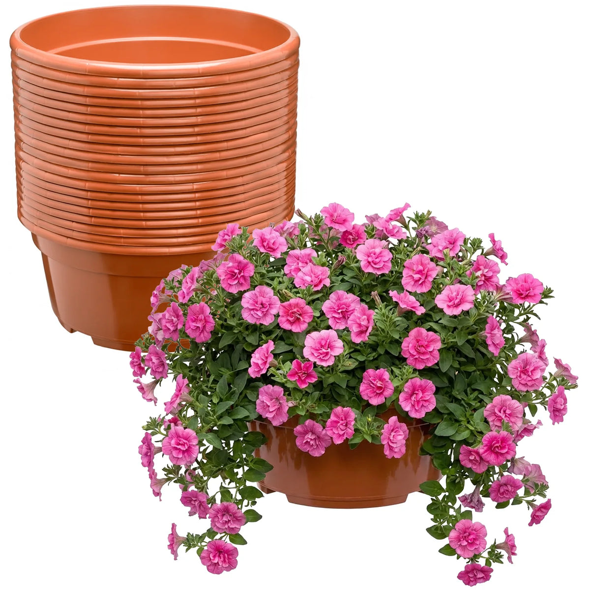 #Größe_Ø25 x 11,5 cm (4,7L)#Set_20 Töpfe#Farbe_Terrakotta