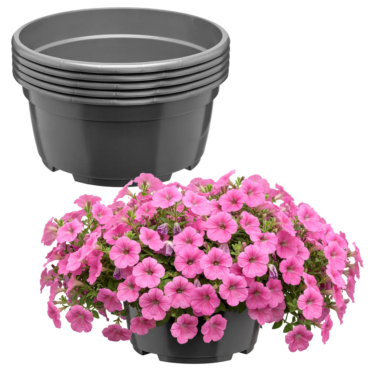 #Größe_Ø21 x 10,5 cm (3L)#Set_5 Töpfe#Farbe_Anthrazit