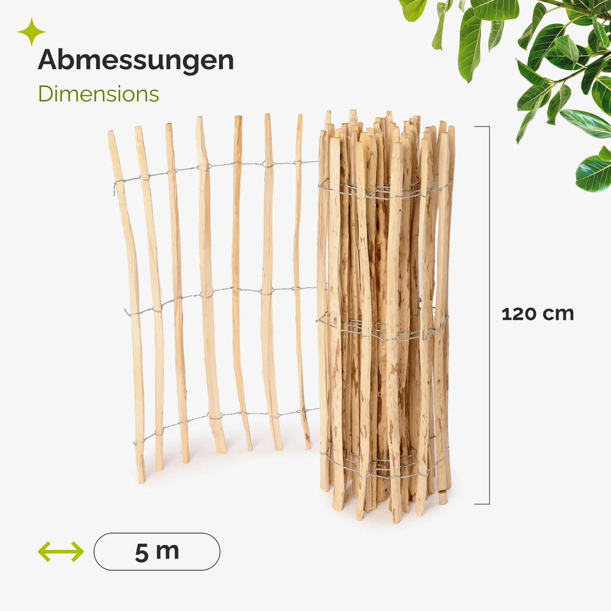 #Farbe_Natural (Elementabstand 7-8 cm)#Größe_120 cm x 5m