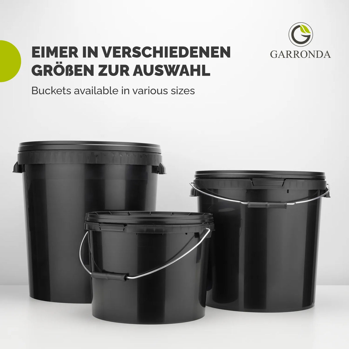 Eimer mit Deckel für Lebensmittel und Chemikalien Schwarz GD-0104