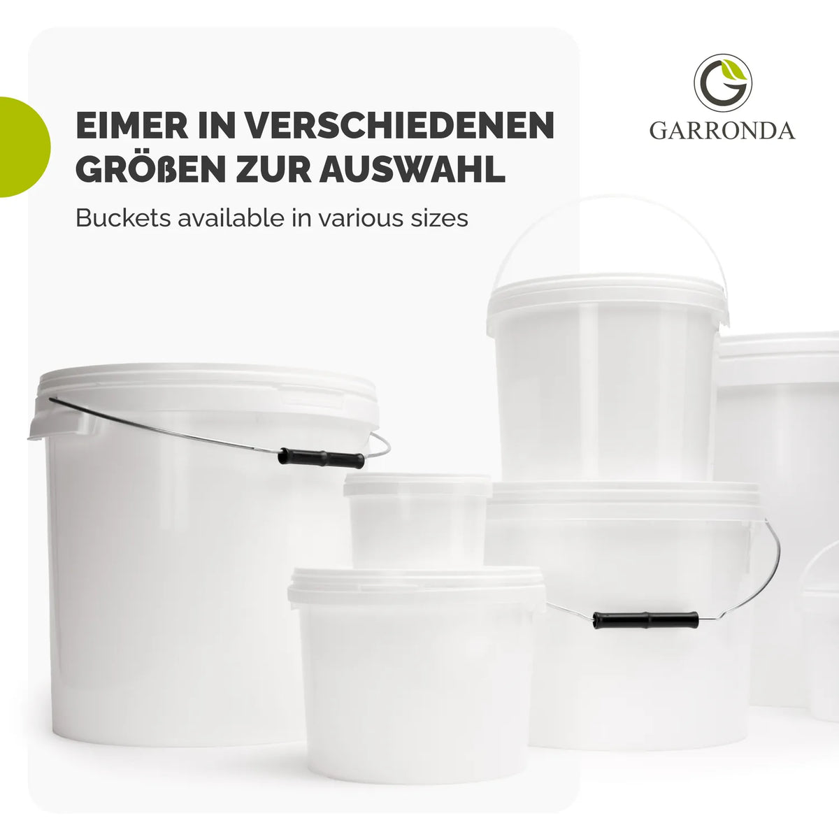 Eimer mit Deckel 0,5 bis 30 L für Lebensmittel Weiß GD-0071