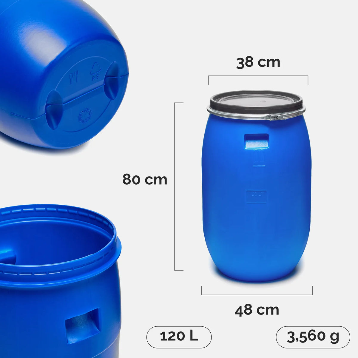 #Farbe_Blau#Kapazität_120 L