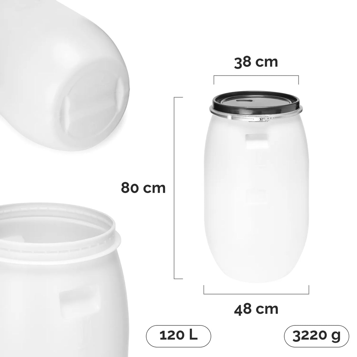 #Farbe_Weiß#Kapazität_120 L