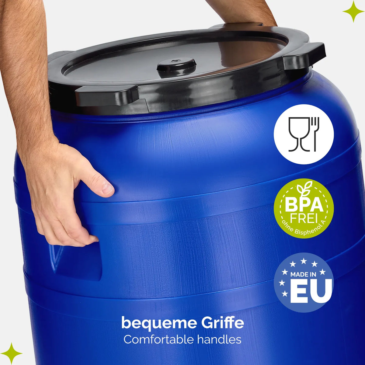BPA-freies Fass mit Hahn Universalfass Regenfass für Garten GD-0092