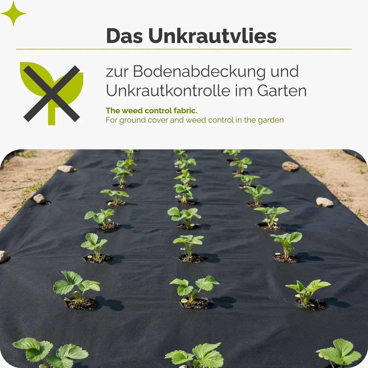 Unkrautvlies 150 g/m² - Robustes Gartenvlies zur Unkrautkontrolle GD-0177