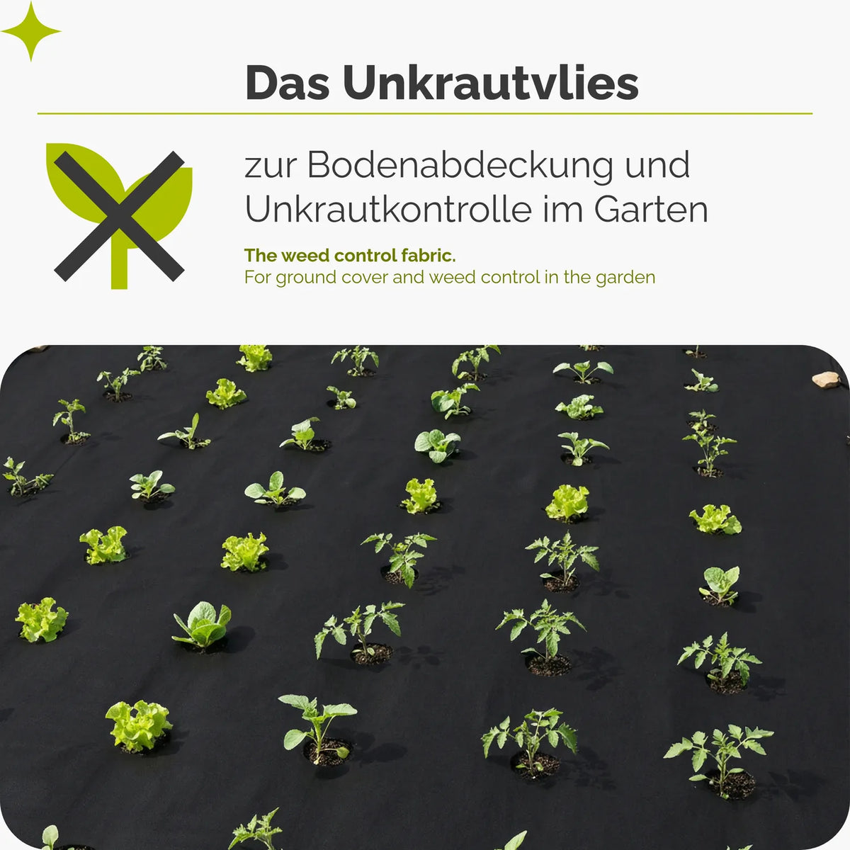 Unkrautvlies 50 g/m² Gartenvlies zur Unkrautkontrolle für Beet und Wege GD-0176