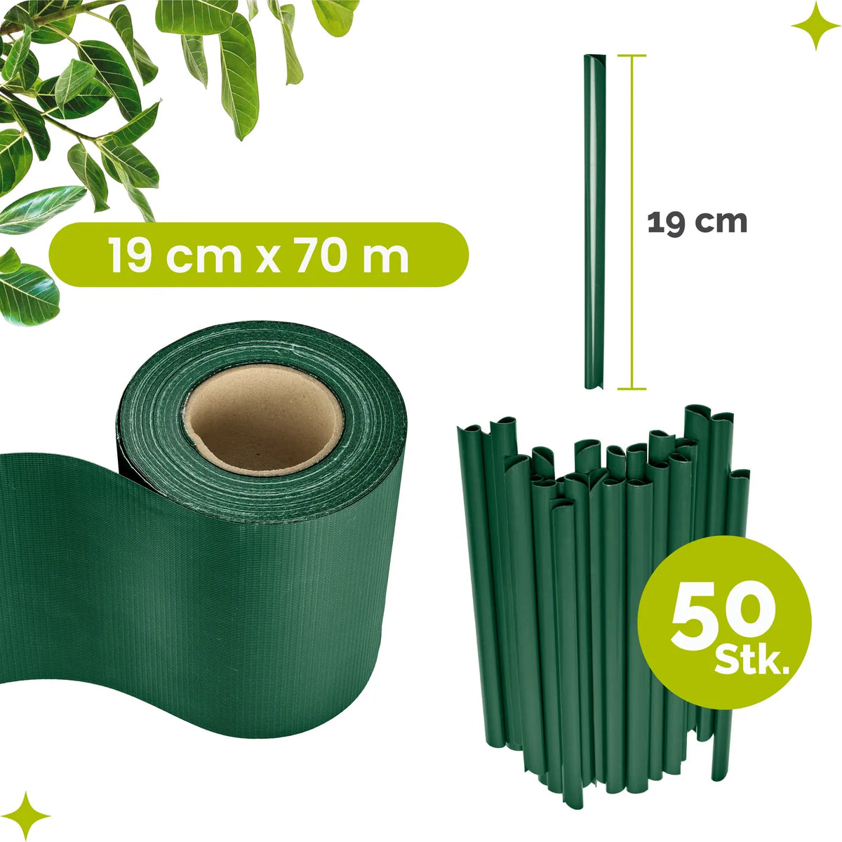 #Farbe_Grün RAL6005#Größe_19 cm x 70 m