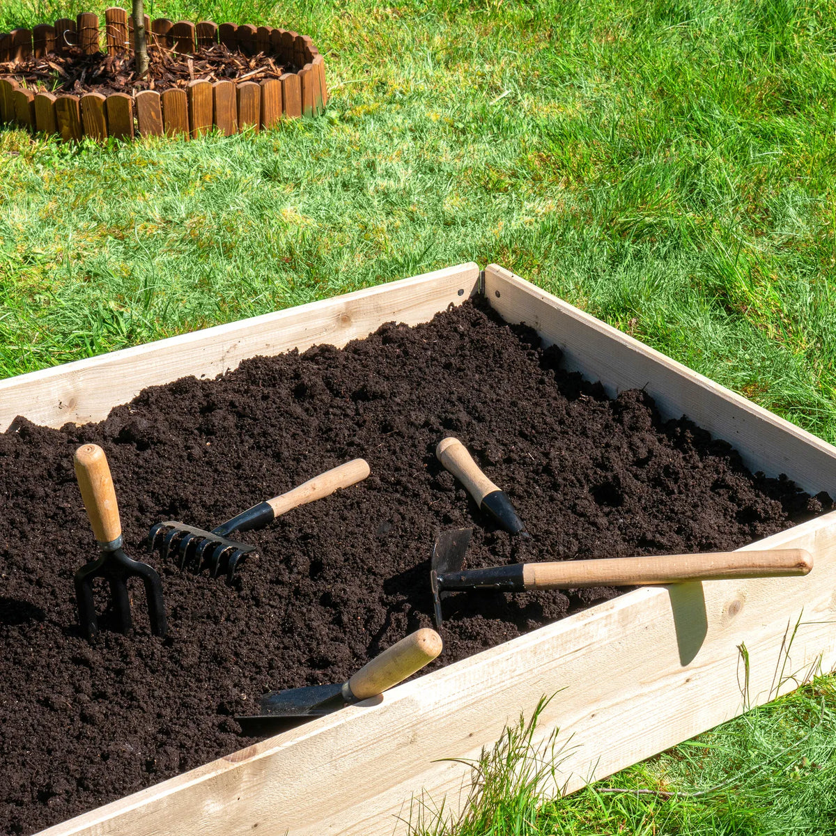 Unkrauthacke gespitzt mit Harke Gartenhacke klein Handhacke mit Rechen GD-0007